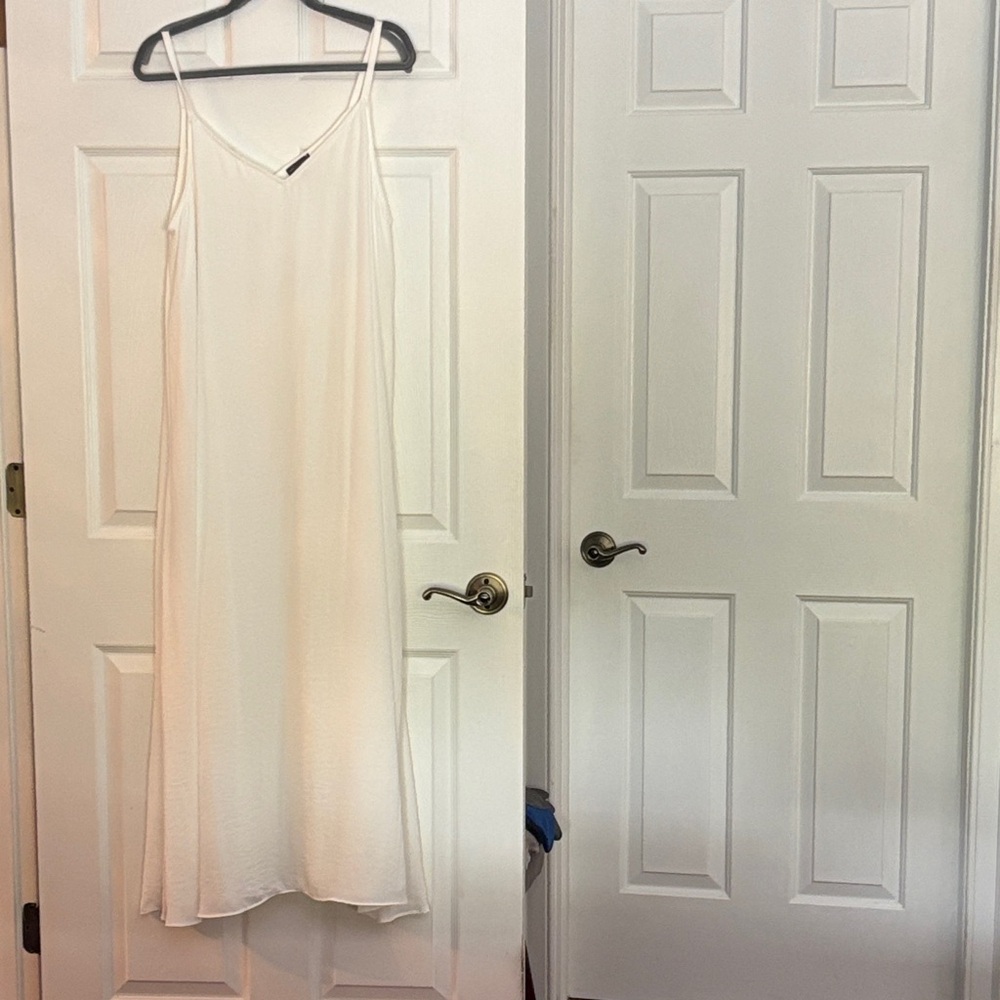 Vince Camuto white Maxi Slip Dress with Spaghetti Straps NWOT